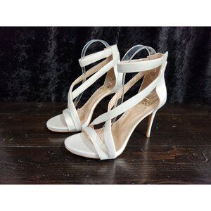 NEW Vince Camuto Devinhara Ivory Satin & Leather Heel/Sz. 7.5M